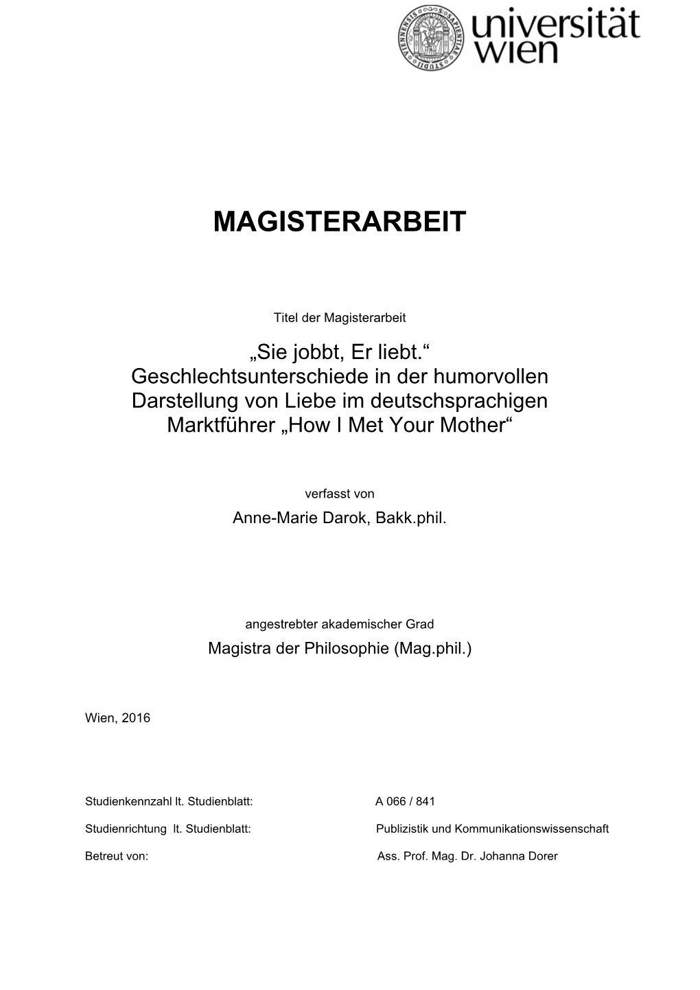 Magisterarbeit