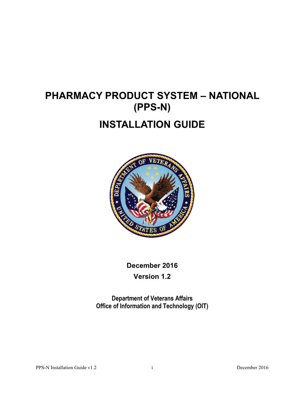 Pharmacy Product System – National (Pps-N) Installation Guide