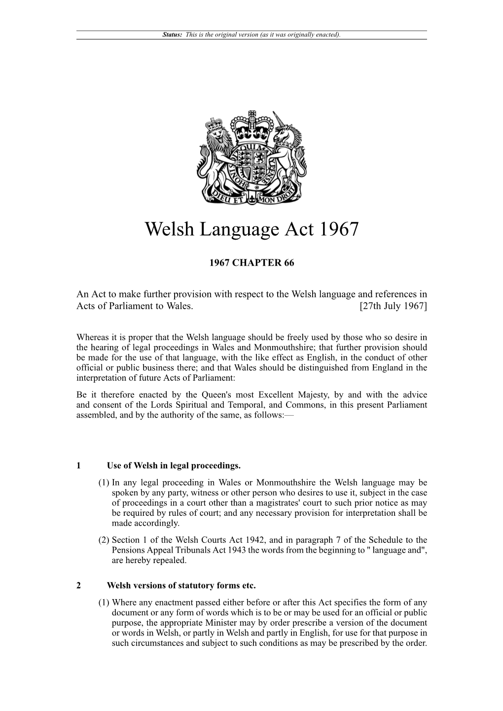 Welsh Language Act 1967