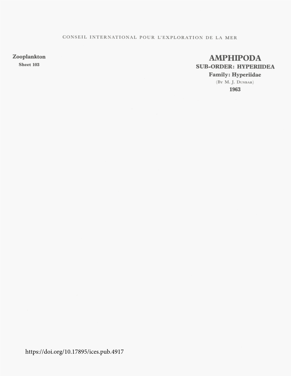 AMPHIPODA Sheet 103 SUB-ORDER: HYPERIIDEA Family: Hyperiidae (BY M