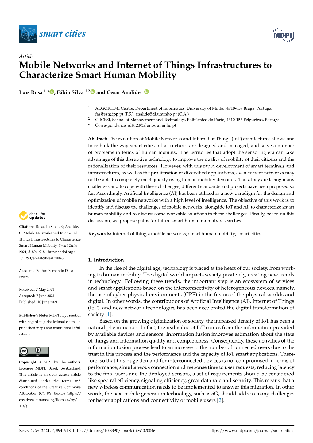 Mobile Networks and Internet of Things Infrastructures to Characterize Smart Human Mobility