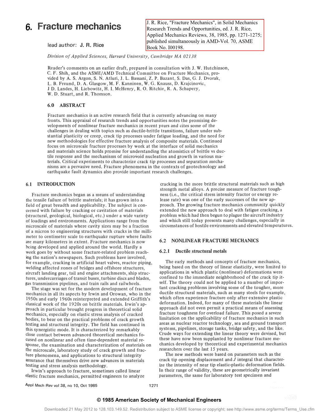 6. Fracture Mechanics