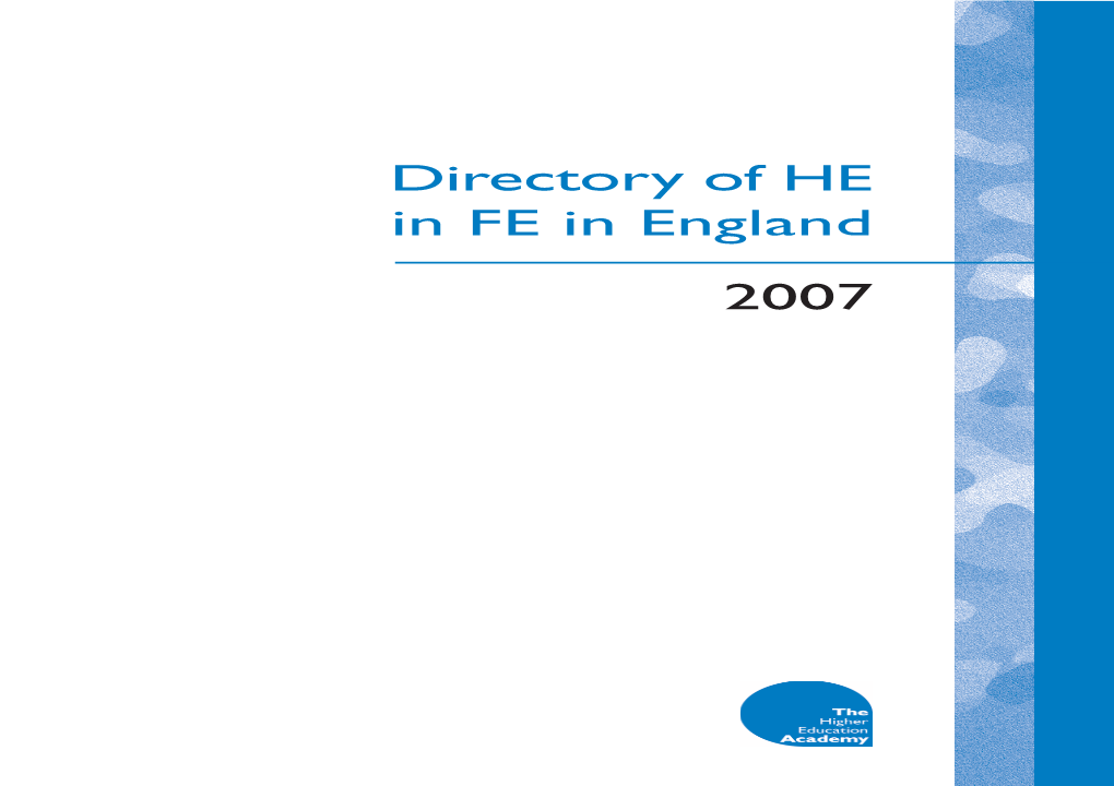 Directory of HE in FE in England 2007