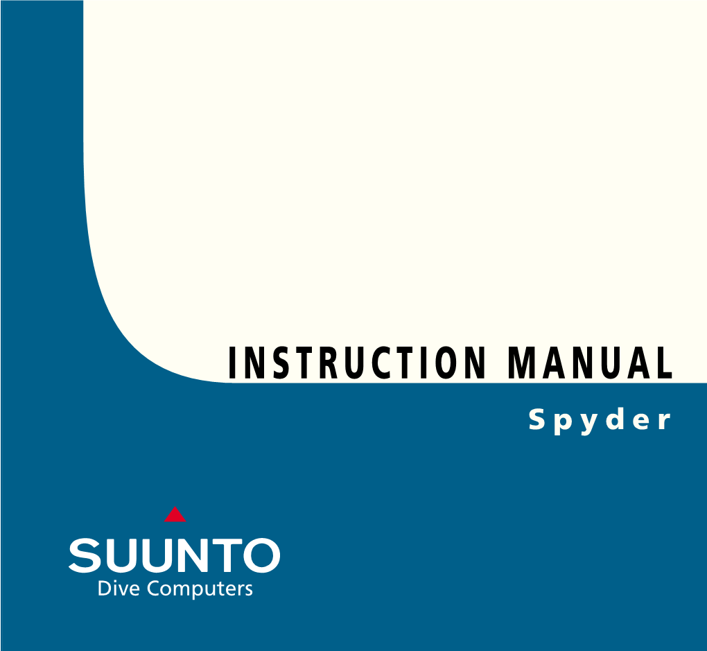 INSTRUCTION MANUAL Spyder