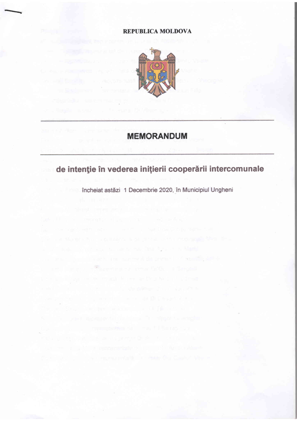 De Intenlie Ln Vederea Initierii Cooperirii Intercomunale