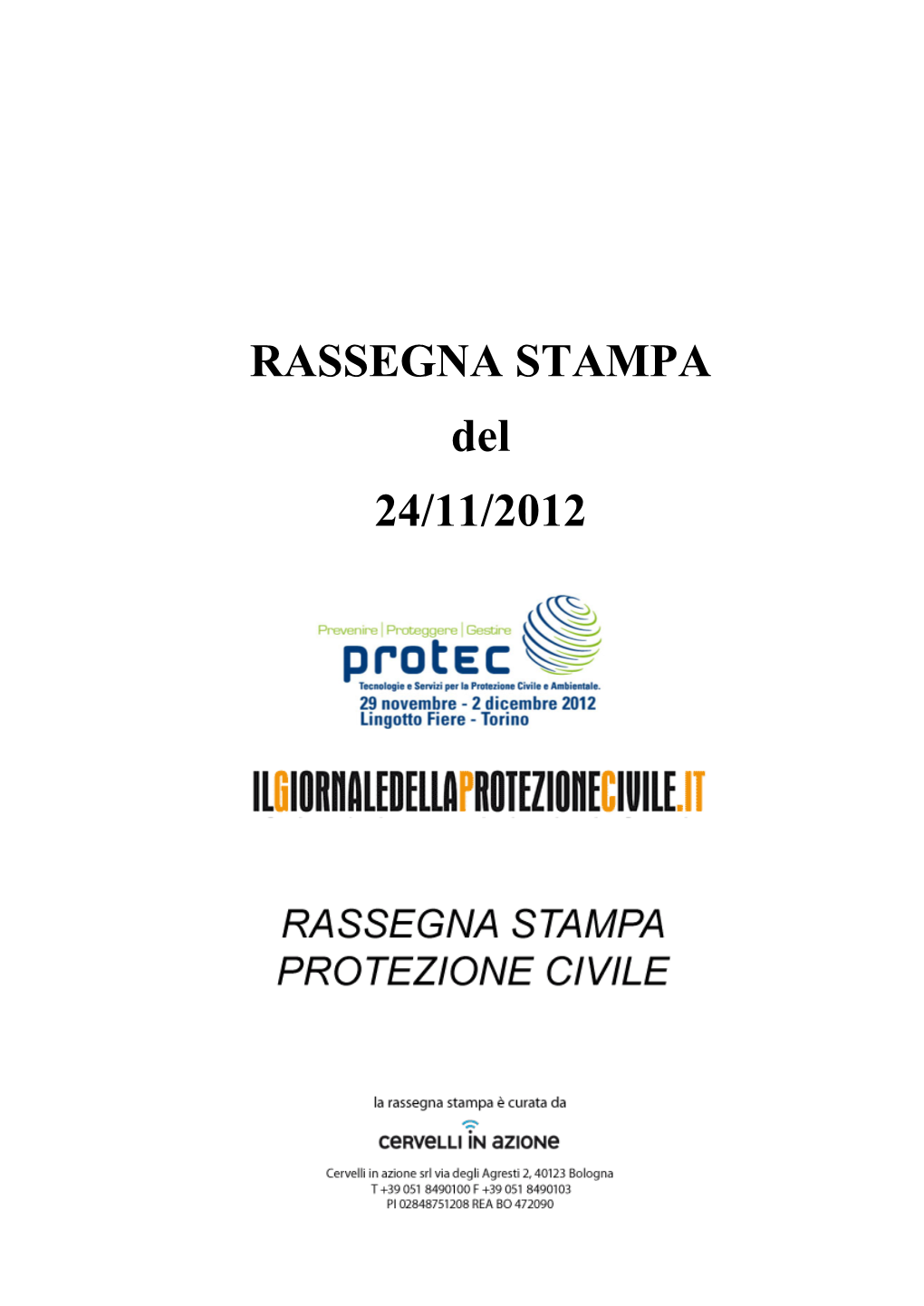 Download Rassegna Stampa Protezione Civile 24 Novembre