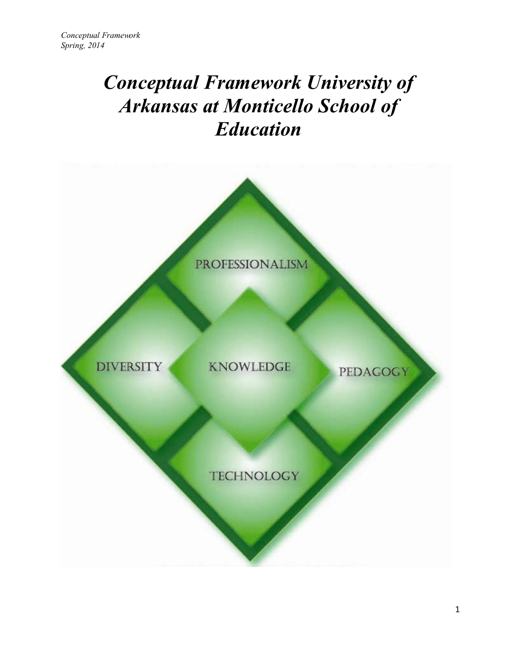 Conceptual Framework Spring, 2014