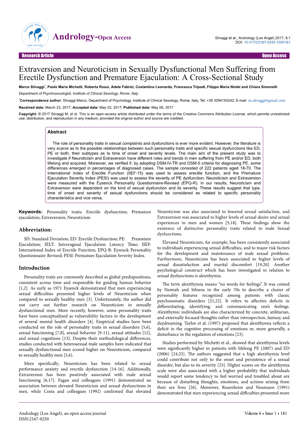 Extraversion and Neuroticism in Sexually