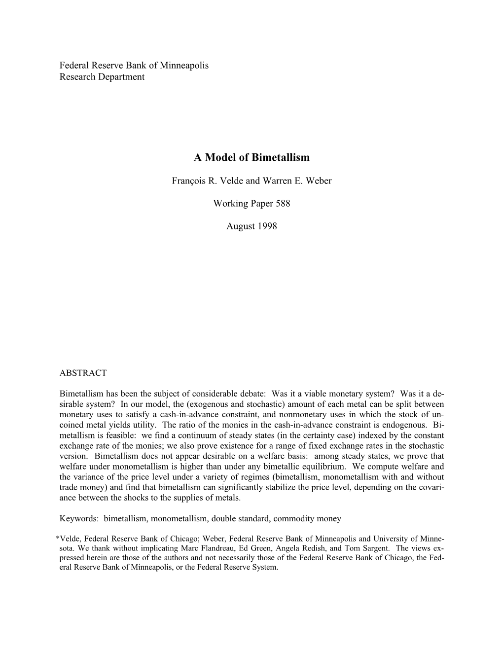 A Model of Bimetallism