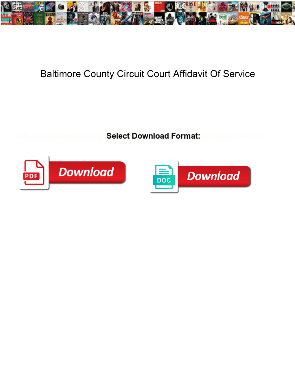 Baltimore County Circuit Court Affidavit of Service