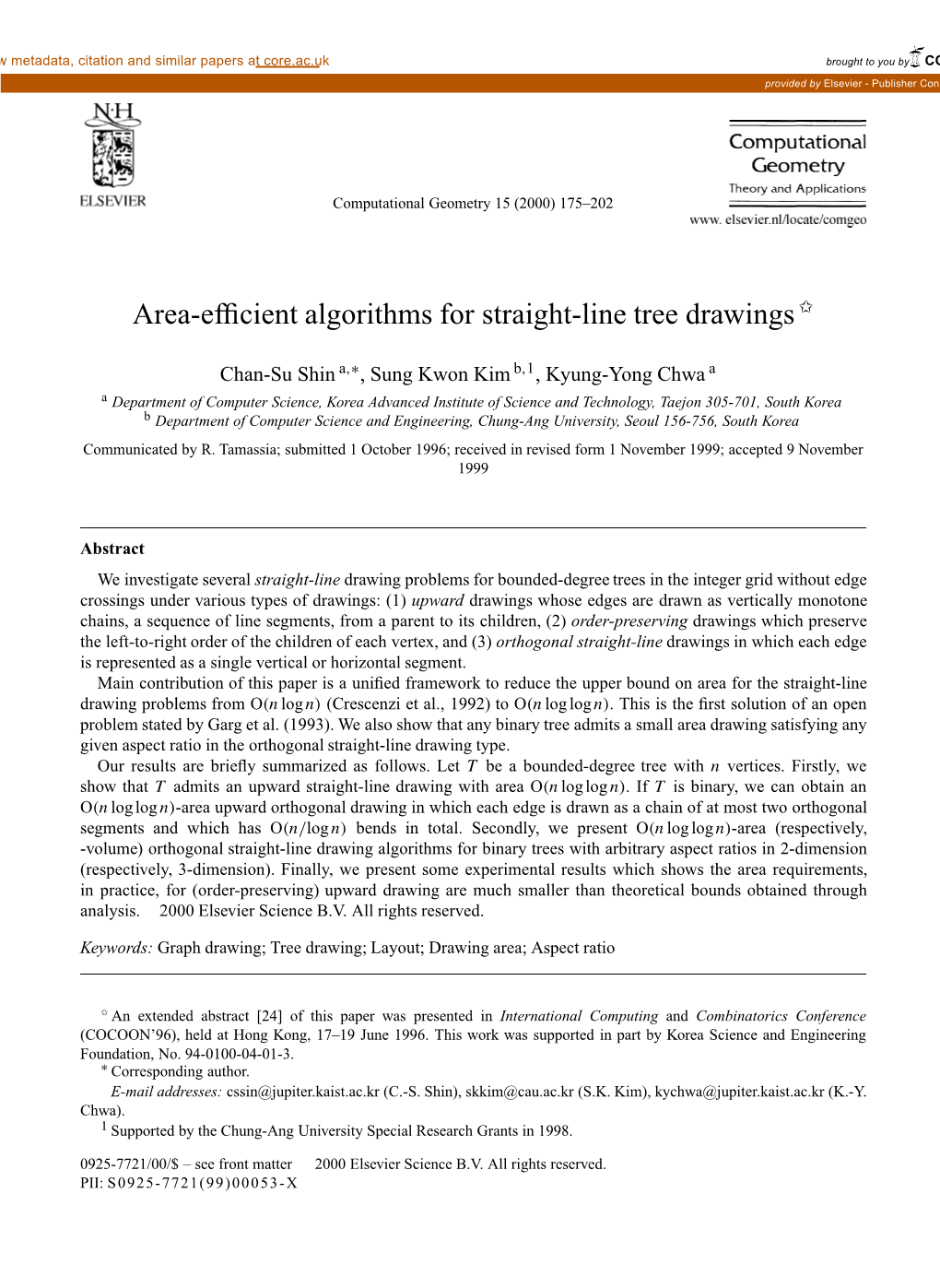 Area-Efficient Algorithms for Straight-Line Tree Drawings