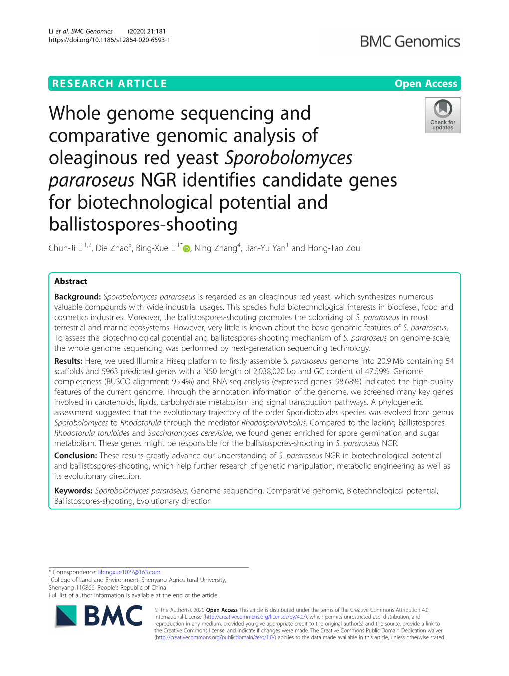 Whole Genome Sequencing and Comparative Genomic Analysis Of