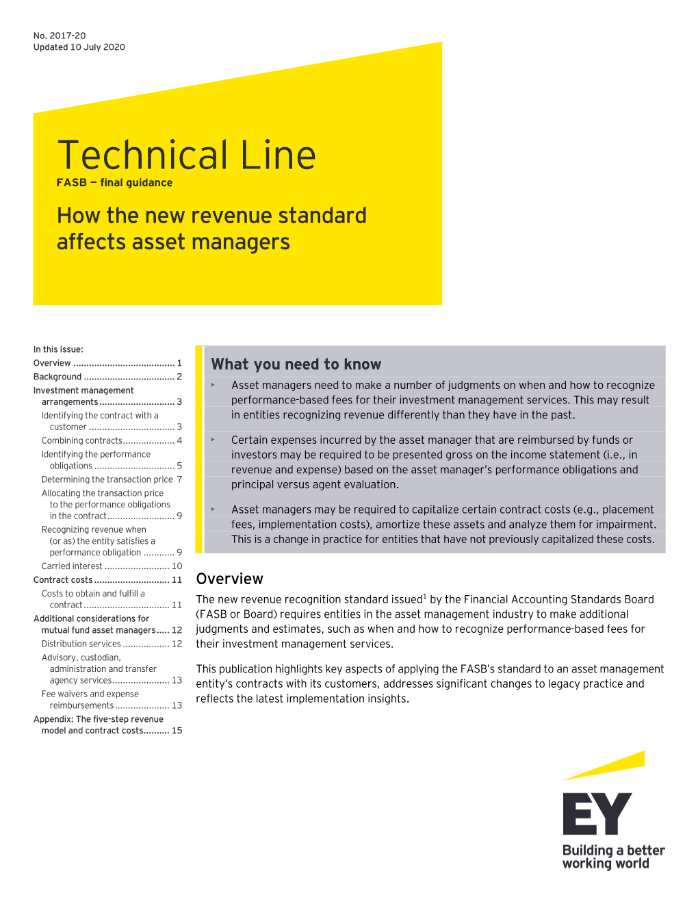 Technical Line: How the New Revenue Standard Affects Asset Managers