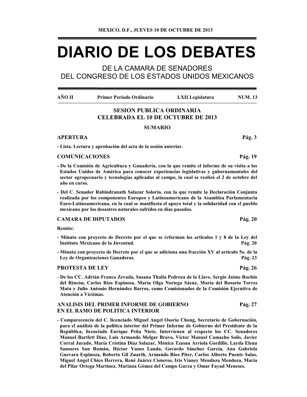 Diario De Los Debates