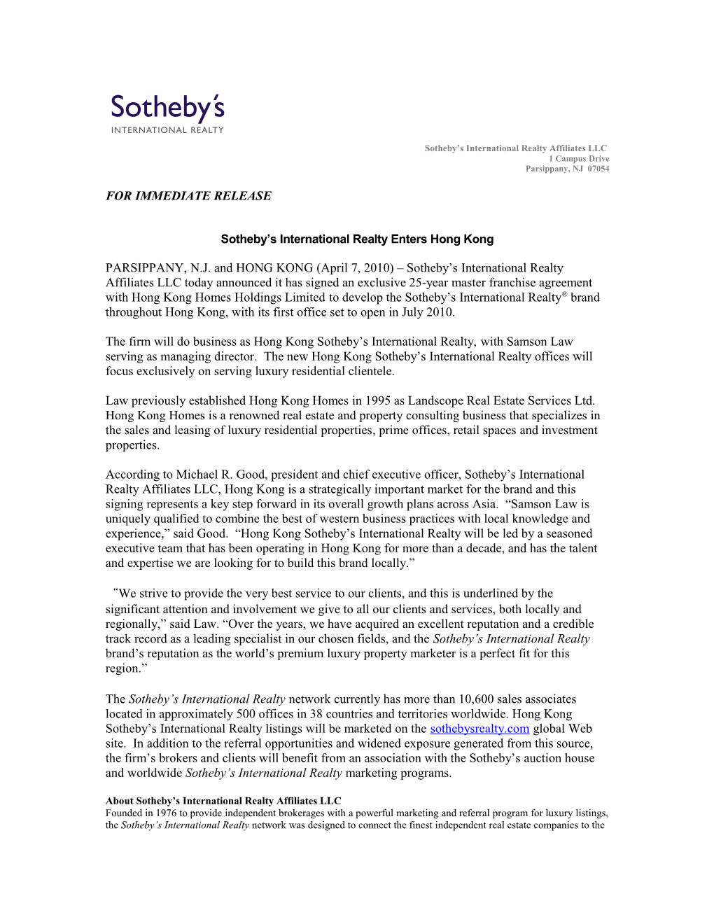 Sotheby S International Realty Affiliates LLC