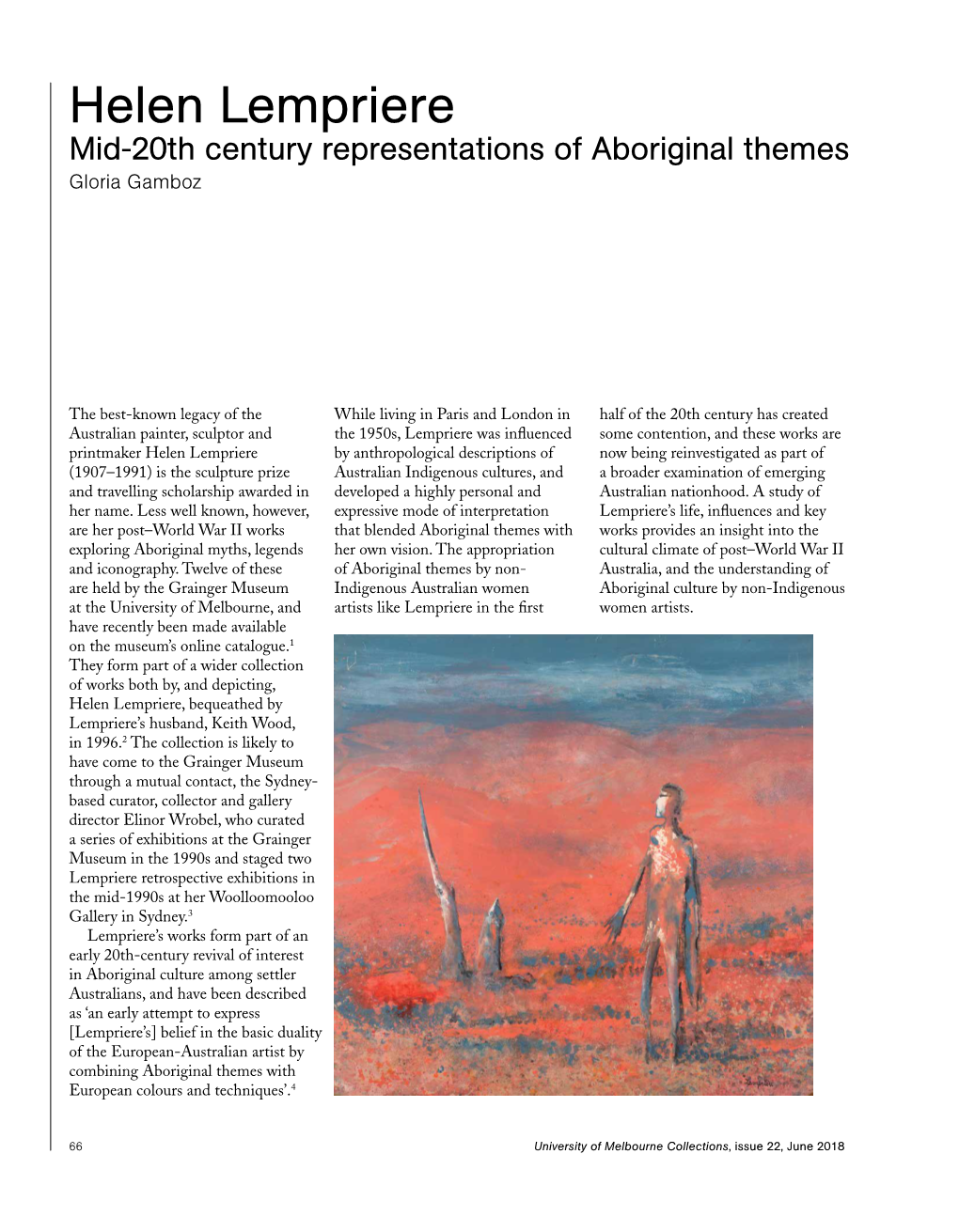 Helen Lempriere Mid-20Th Century Representations of Aboriginal Themes Gloria Gamboz