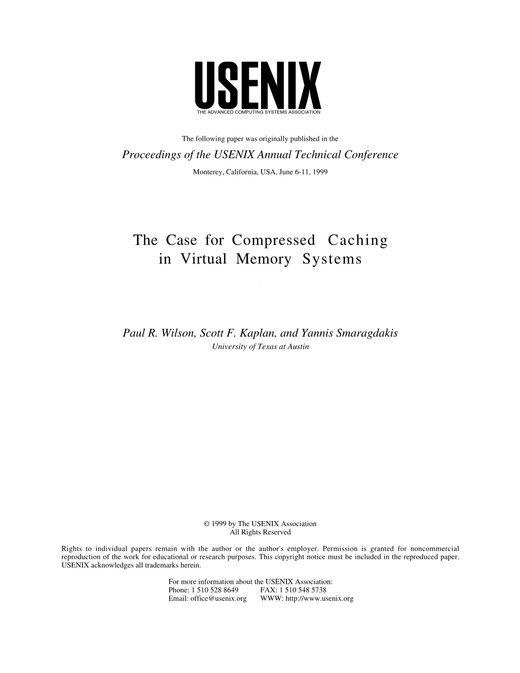 The Case for Compressed Caching in Virtual Memory Systems