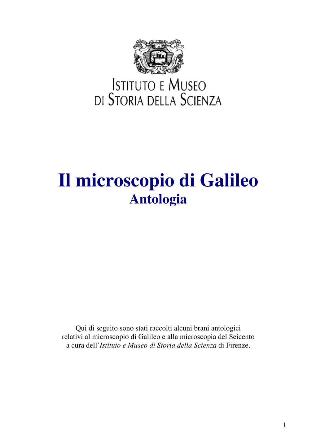 Il Microscopio Di Galileo Antologia