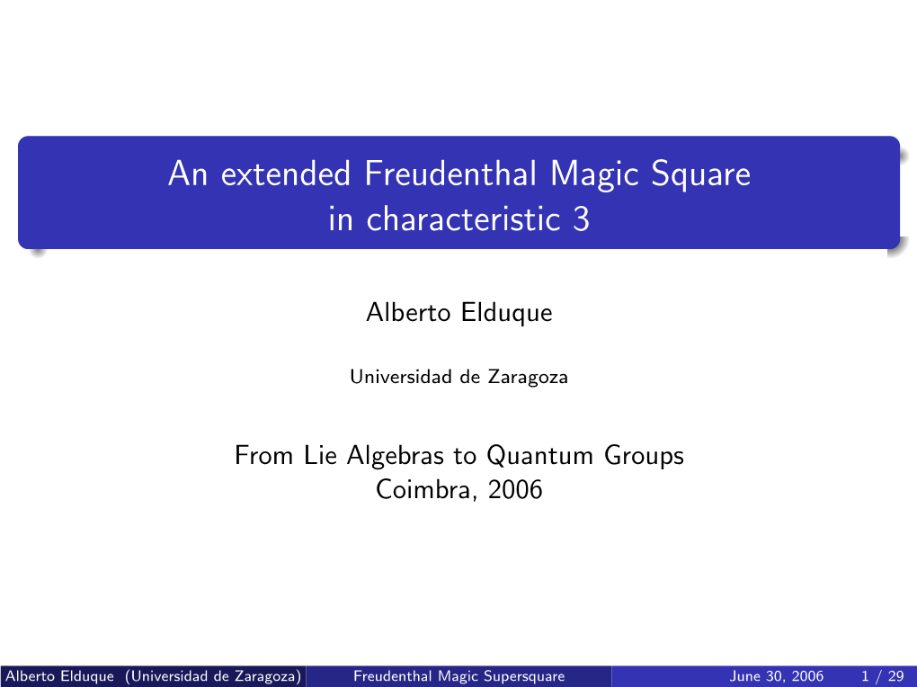 An Extended Freudenthal Magic Square in Characteristic 3