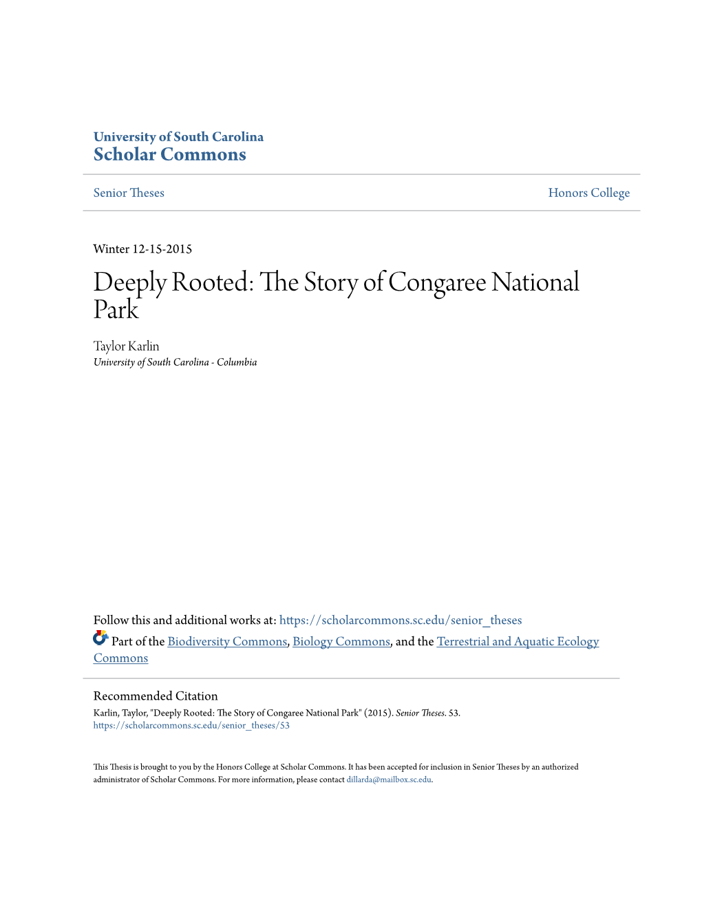 The Story of Congaree National Park