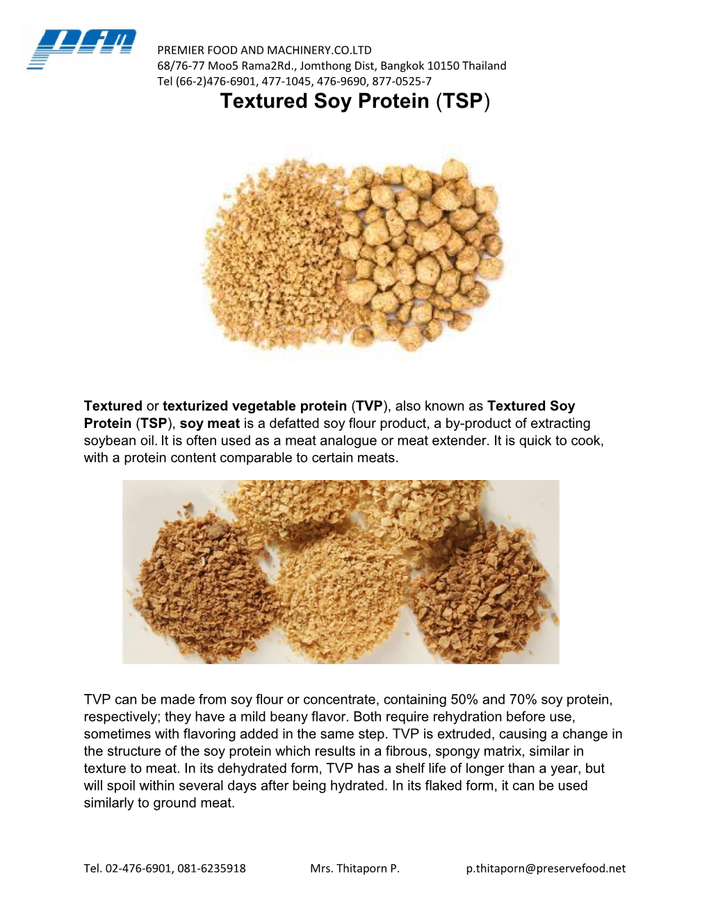 Textured Soy Protein (TSP)