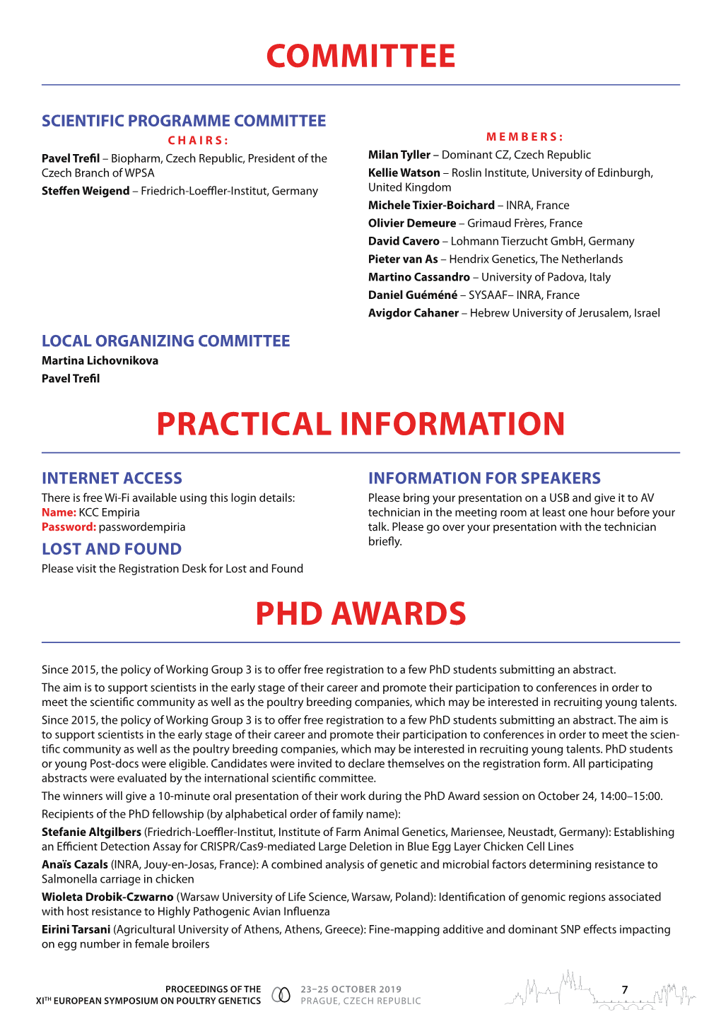 Committee Practical Information Phd Awards