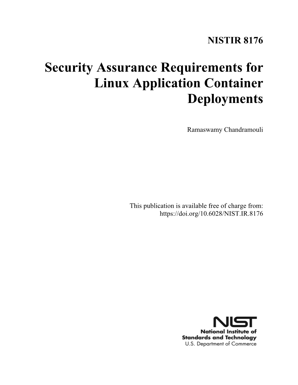 Security Assurance Requirements for Linux Application Container Deployments