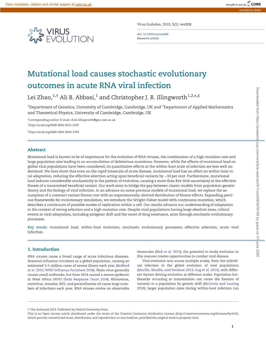 Mutational Load Causes Stochastic Evolutionary Outcomes In