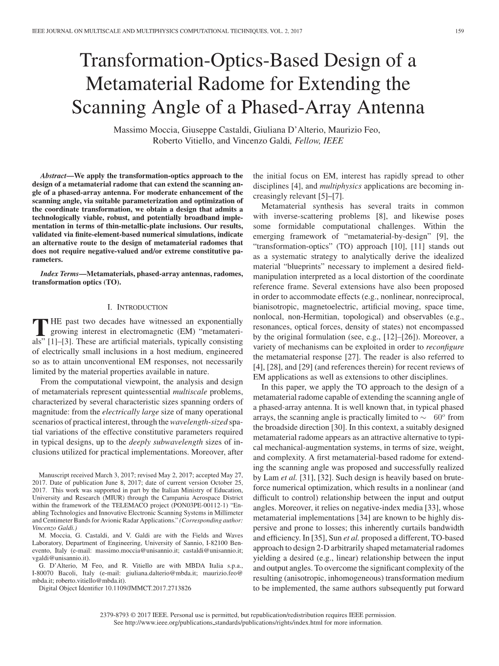 Transformation-Optics-Based Design of a Metamaterial Radome For