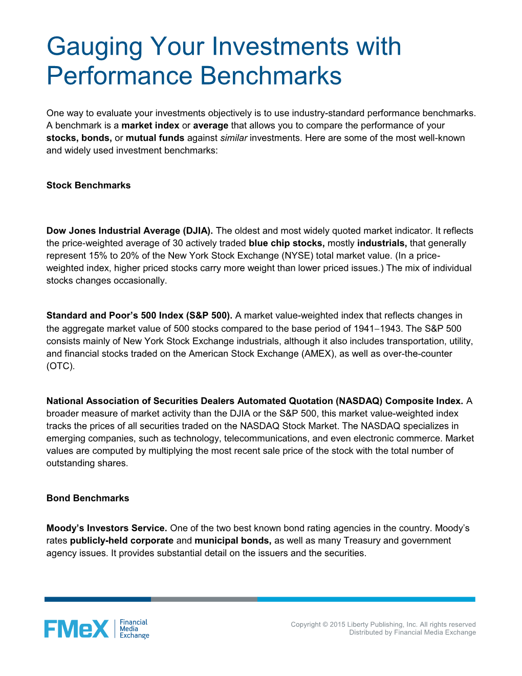 Gauging Your Investments with Performance Benchmarks