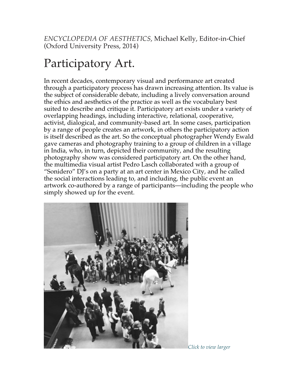 Participatory Art