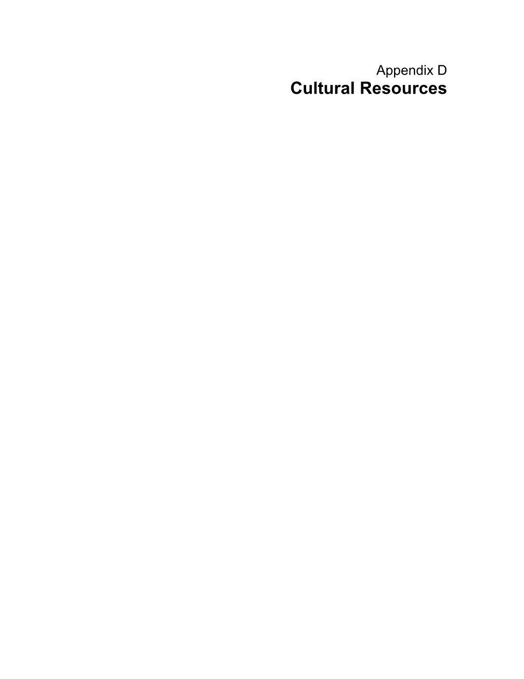 Cultural Resources