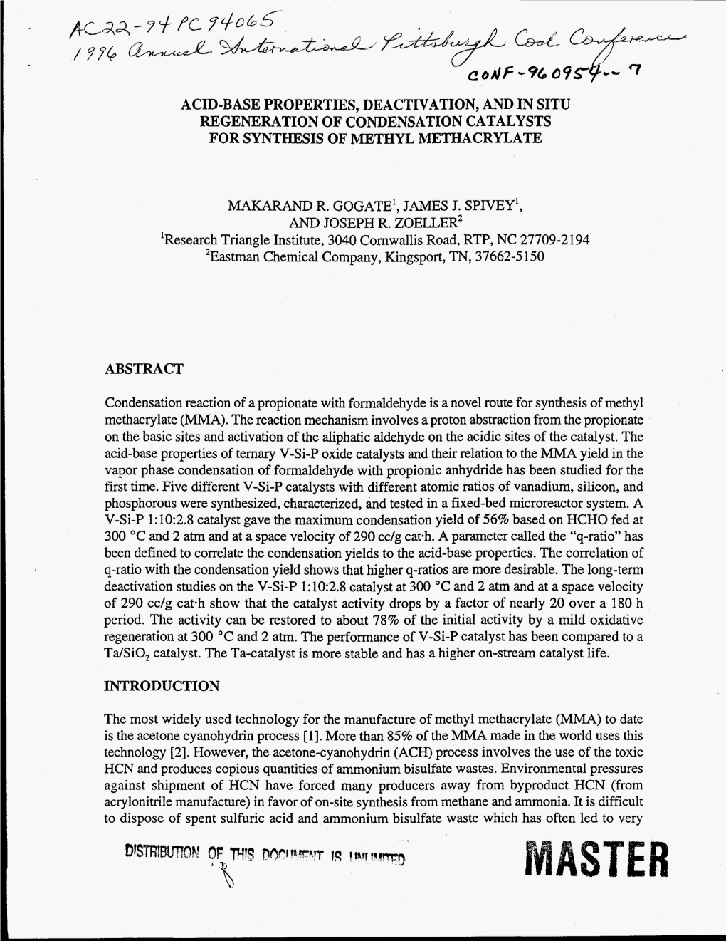 Acid-Base Properties, Deactivation, and in Situ Regeneration of Condensation Catalysts for Synthesis of Methyl Methacrylate