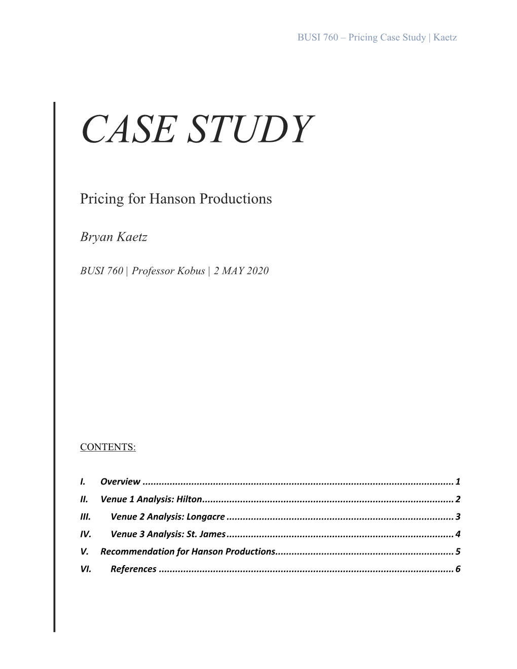 Pricing Case Study | Kaetz