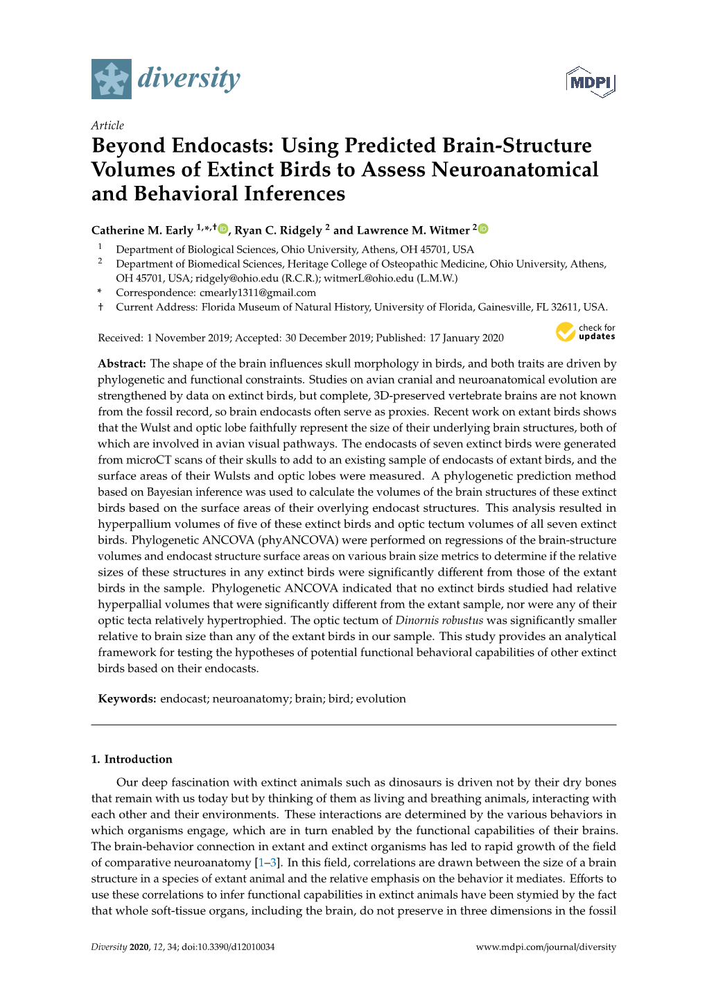 Beyond Endocasts: Using Predicted Brain-Structure Volumes of Extinct Birds to Assess Neuroanatomical and Behavioral Inferences