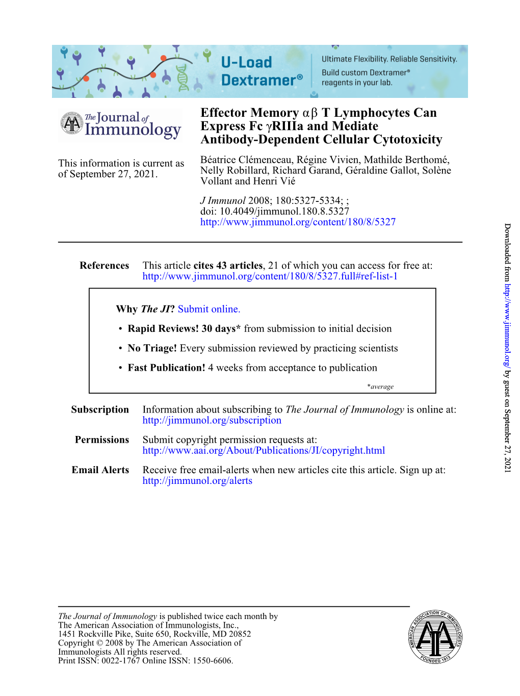 Antibody-Dependent Cellular Cytotoxicity Riiia and Mediate Γ