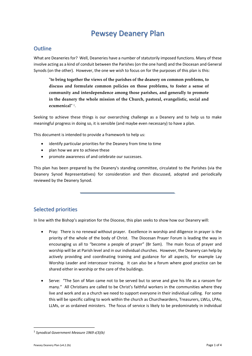 Pewsey Deanery Plan