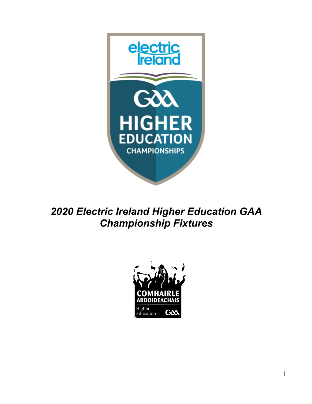 2020 Electric Ireland Higher Education GAA Championship Fixtures