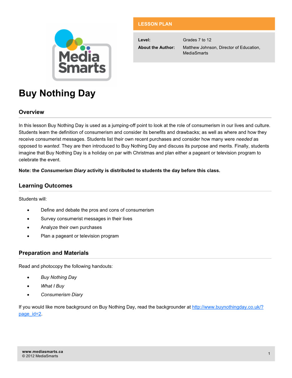 Buy Nothing Day