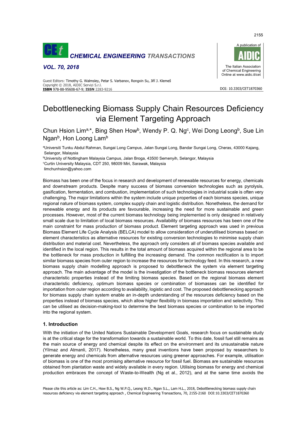 Debottlenecking Biomass Supply Chain Resources Deficiency Via