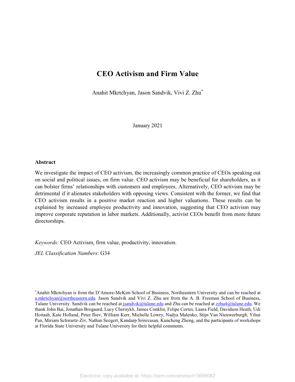 CEO Activism and Firm Value