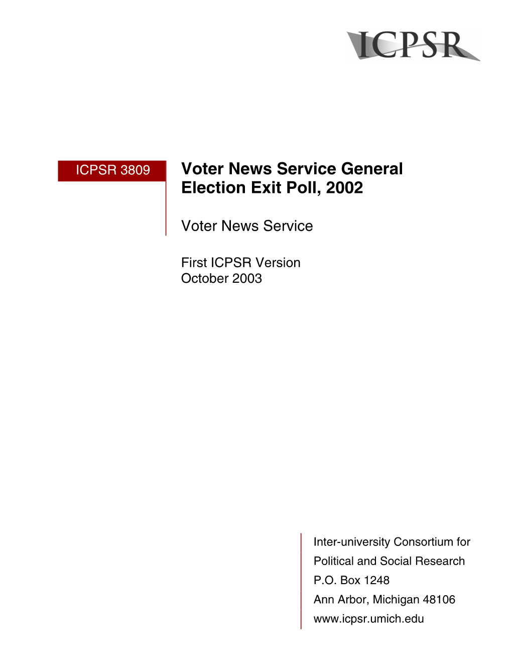 Voter News Service General Election Exit Polls, 2002