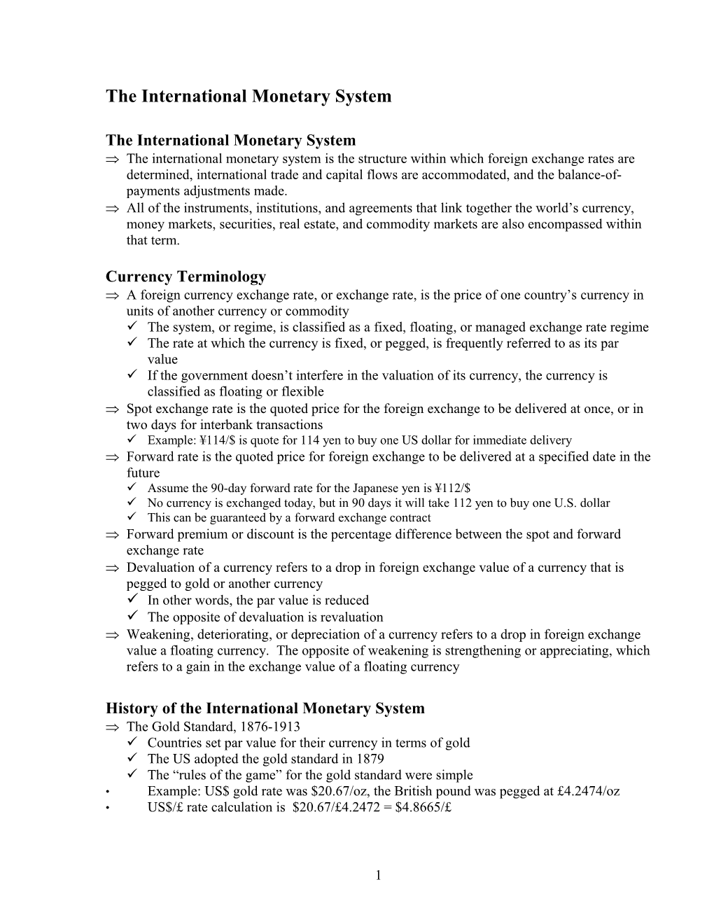 The International Monetary System s1