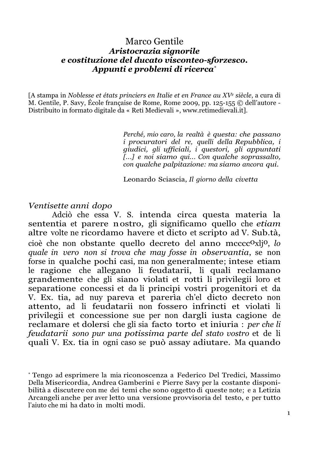 Marco Gentile Aristocrazia Signorile E Costituzione Del Ducato Visconteo-Sforzesco