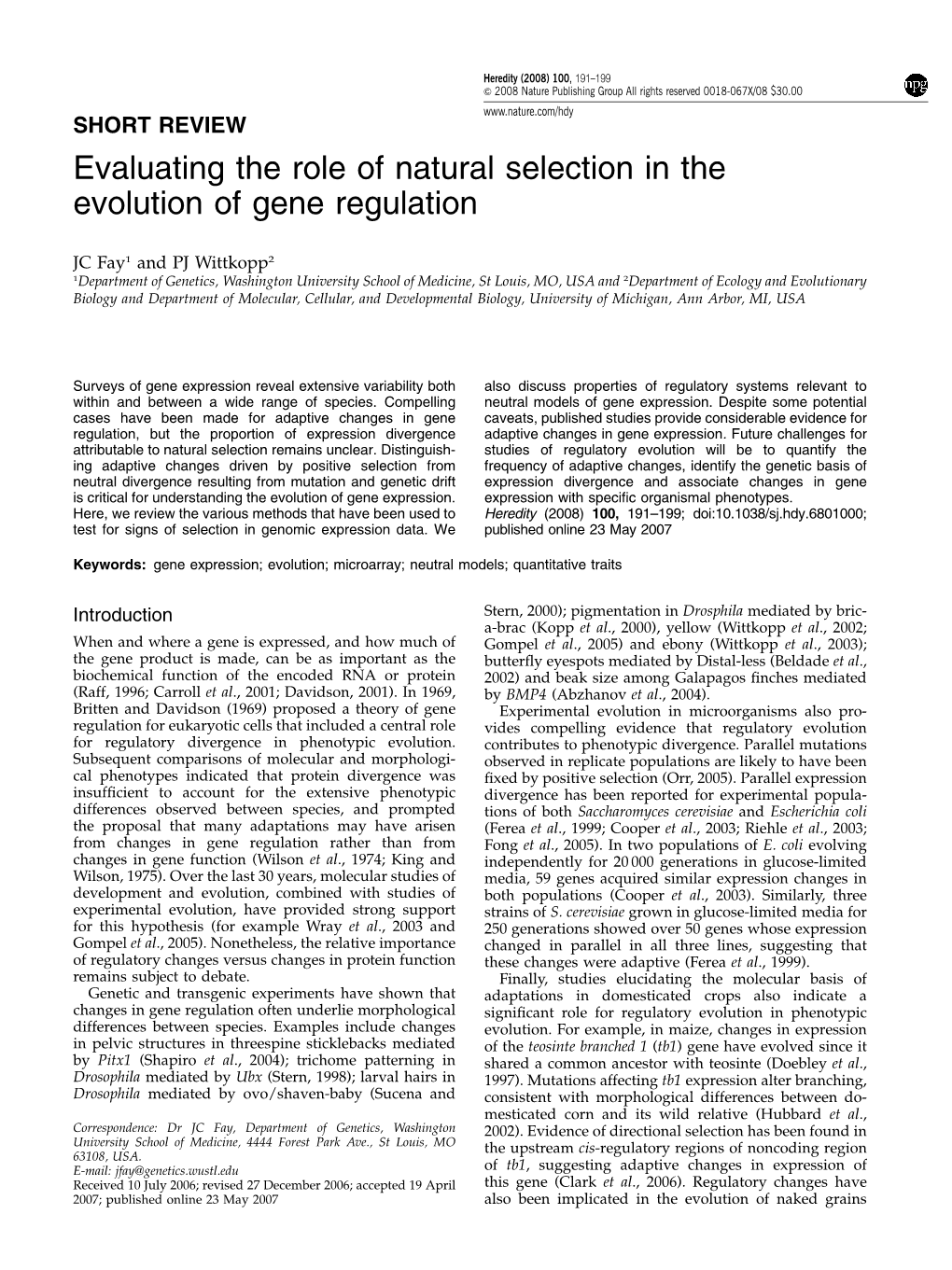Evaluating the Role of Natural Selection in the Evolution of Gene Regulation