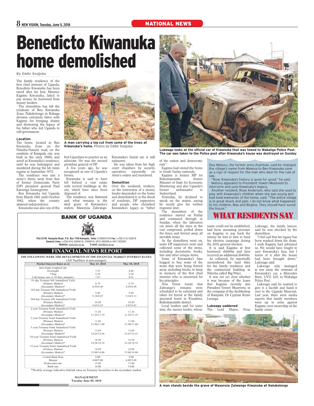 Benedicto Kiwanuka Home Demolished