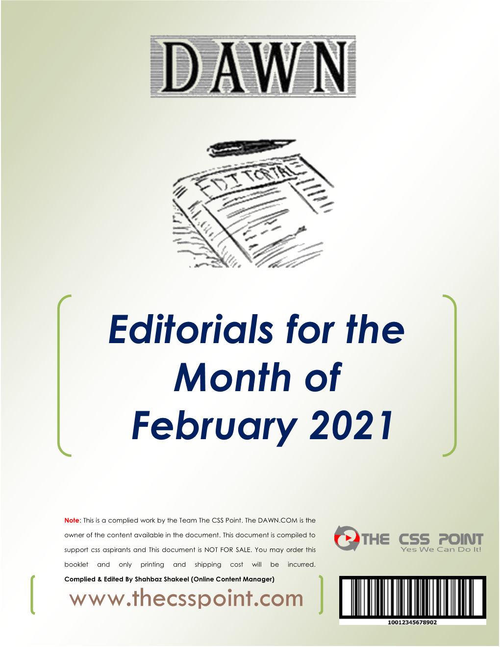 Editorials for the Month of February 2021