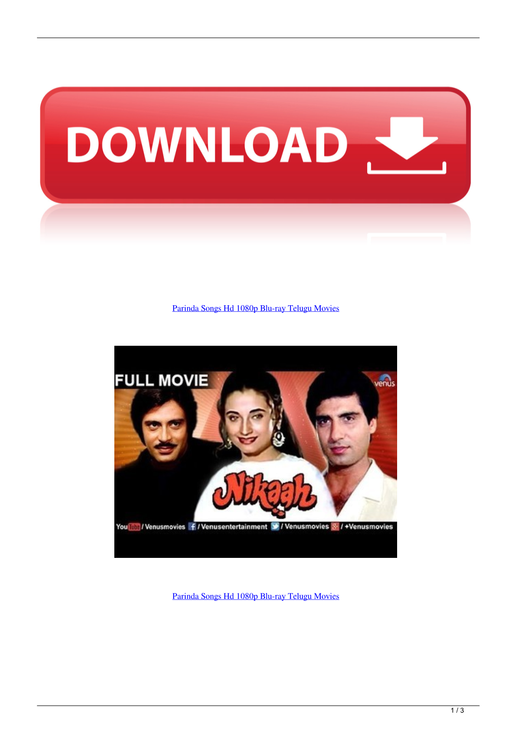Parinda Songs Hd 1080P Bluray Telugu Movies