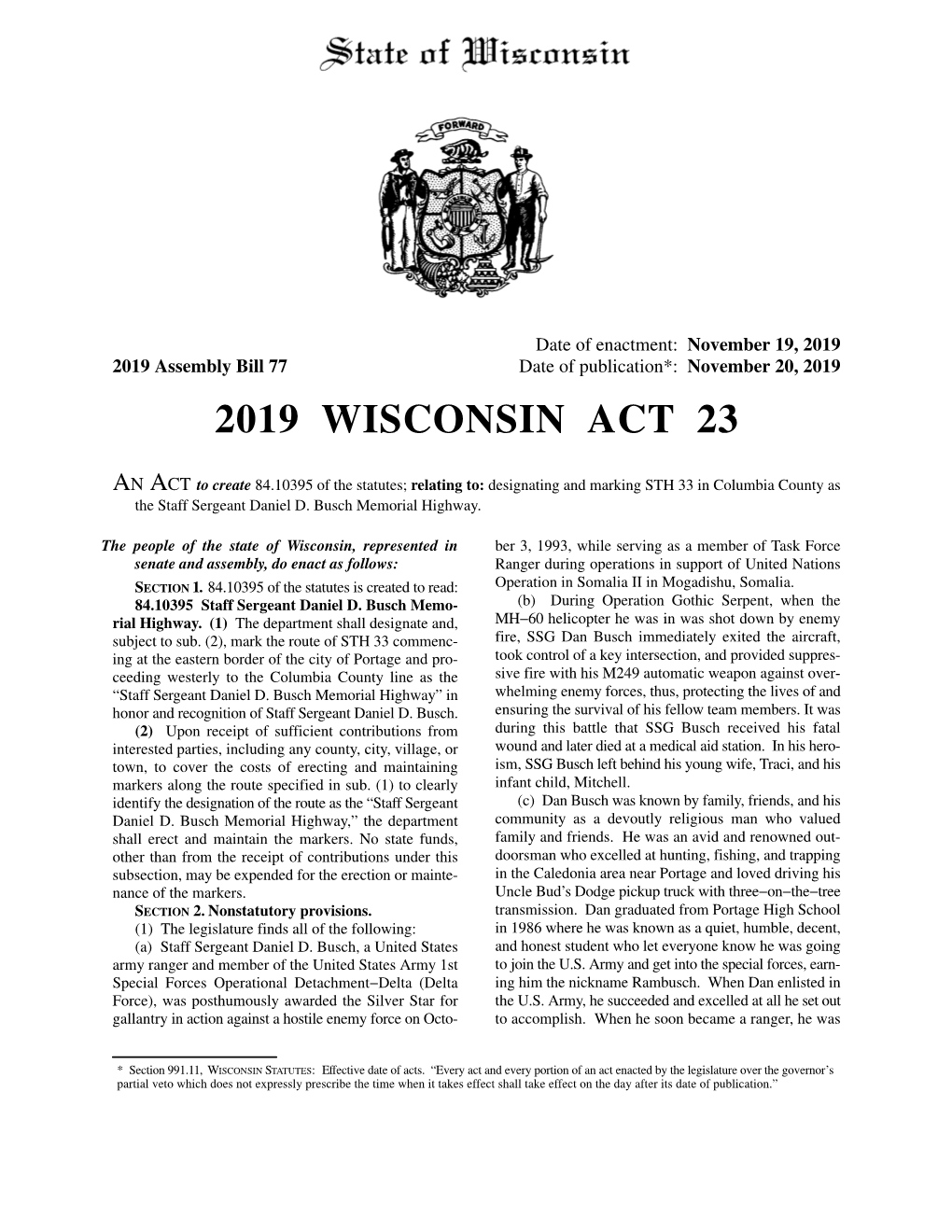2019 Wisconsin Act 23