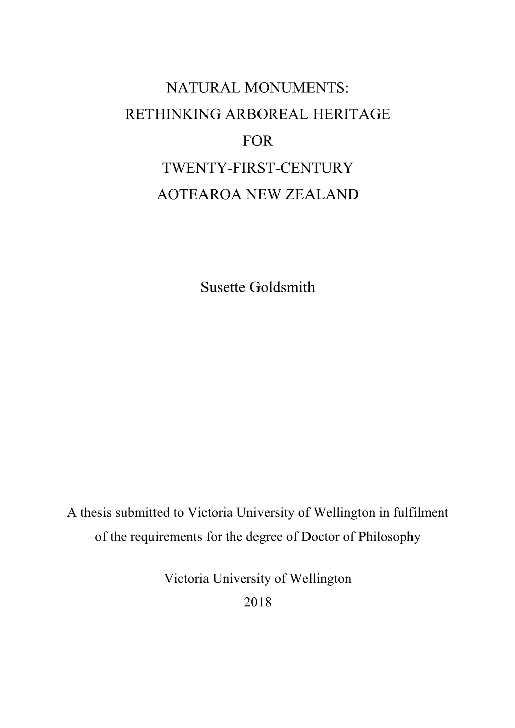 Rethinking Arboreal Heritage for Twenty-First-Century Aotearoa New Zealand